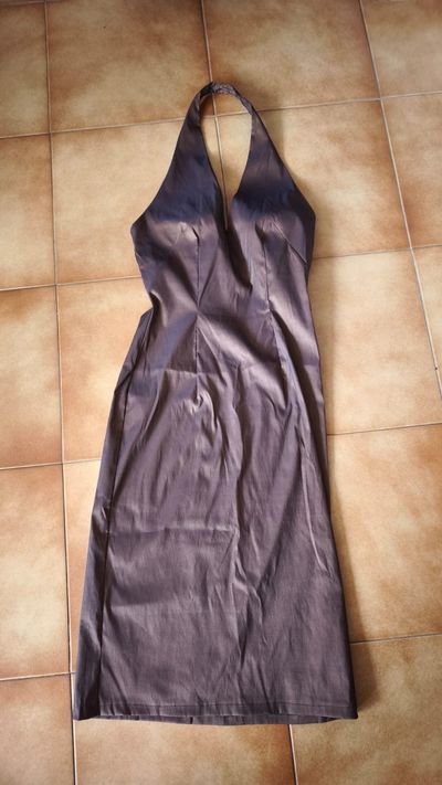 LOGOTIPO Brown Halter Neck Dress 1